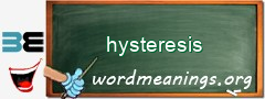 WordMeaning blackboard for hysteresis